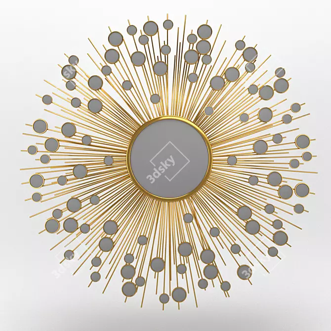 Sunbeam Mirror: Sleek & Modern Wall Decor 3D model image 2