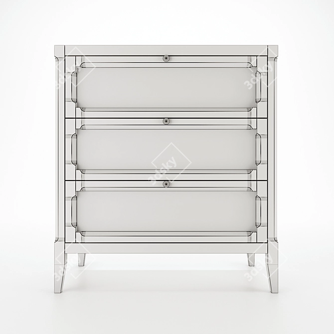 Eugénie Chest of 3 Drawers: Elegant Storage Solution 3D model image 4