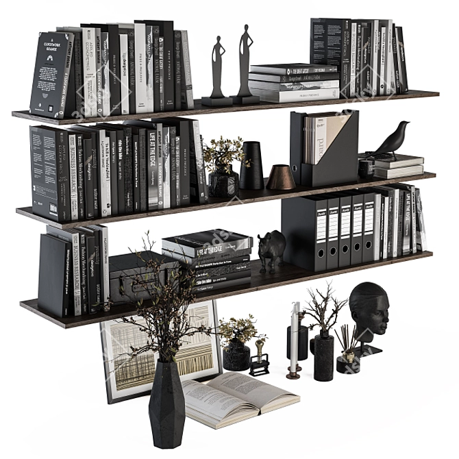 Elegant Shelf Decor Set 3D model image 2
