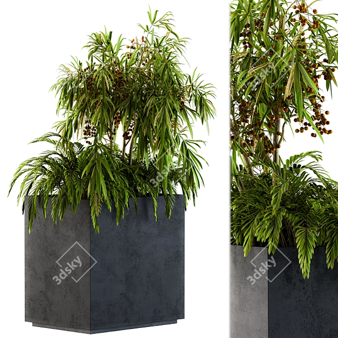 Concrete Outdoor Planters - Set 74 3D model image 1