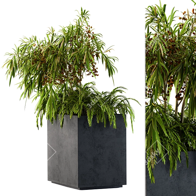 Concrete Outdoor Planters - Set 74 3D model image 2