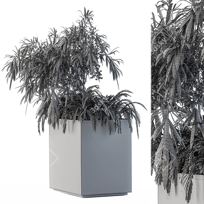 Concrete Outdoor Planters - Set 74 3D model image 5