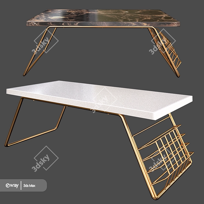 Modern Sled Coffee Table | Ivy Bronx Hoffman 3D model image 1