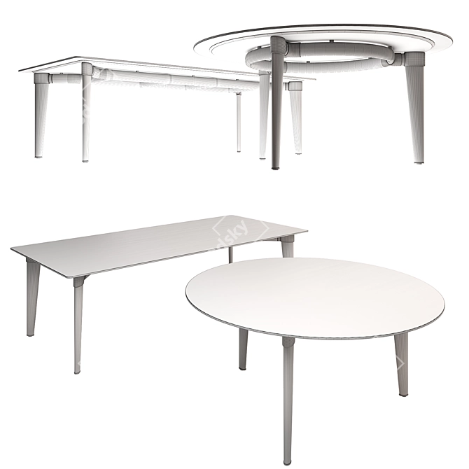 Minotti Dining Penthouse: Elegant and Versatile Dining Tables 3D model image 2