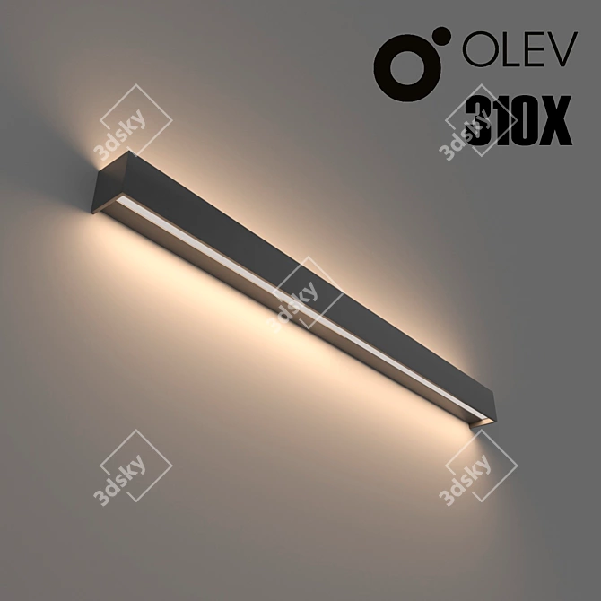 Sleek Luminance Wall Fixture 3D model image 1