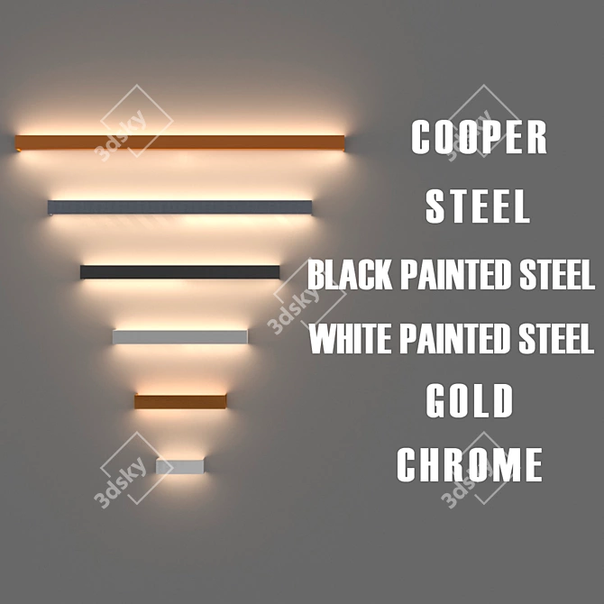 Sleek Luminance Wall Fixture 3D model image 3