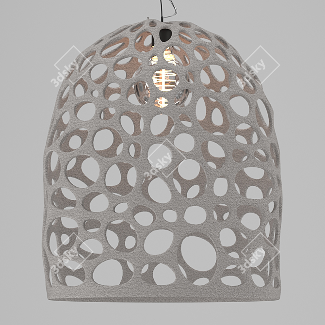 Modern White Pendant Light 3D model image 1