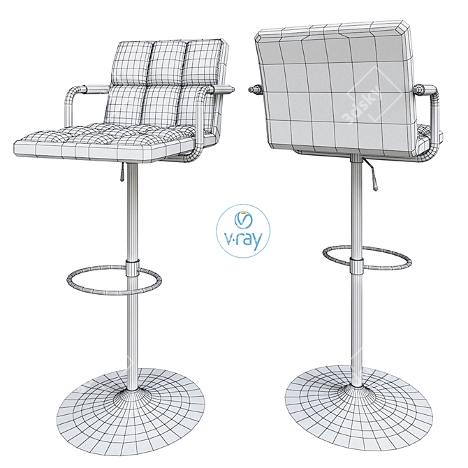 Valdis Adjustable Height Bar Stool 3D model image 3