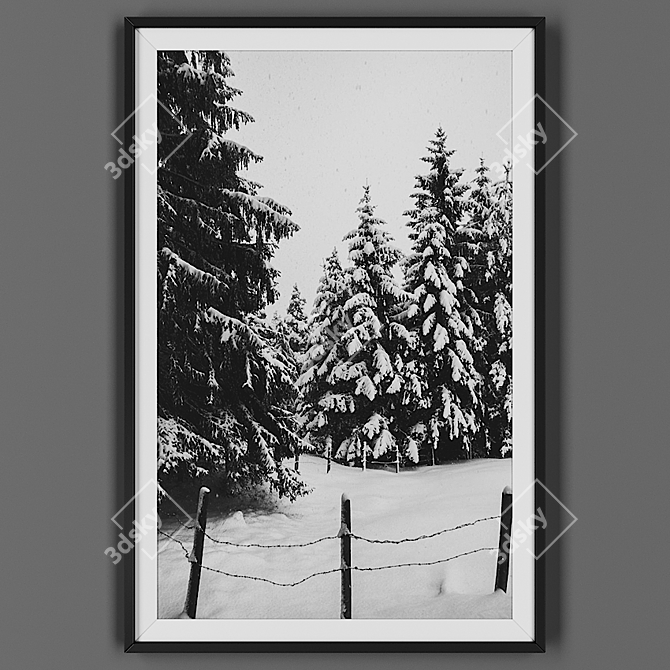 Black Framed Picture: 00043-61 3D model image 1