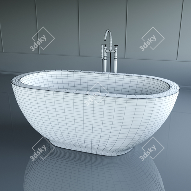Luxury Wood Bathtub: Aquatica Karolina 2 3D model image 5