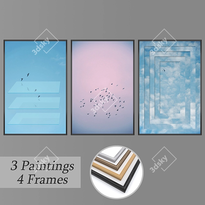 Elegant Wall Art Set - No 1946 3D model image 1