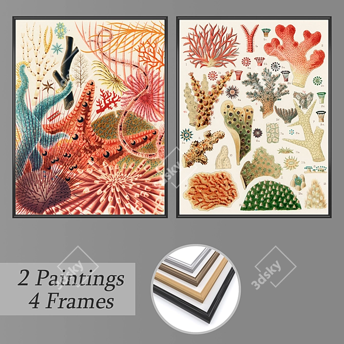 Versatile Set of Wall Paintings 3D model image 1