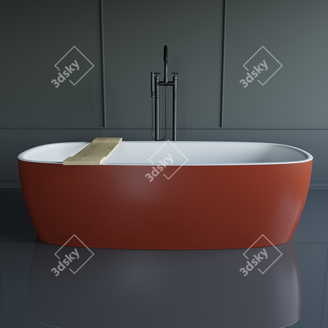 Coletta Stone Bathtub: Elegant Freestanding Design 3D model image 2