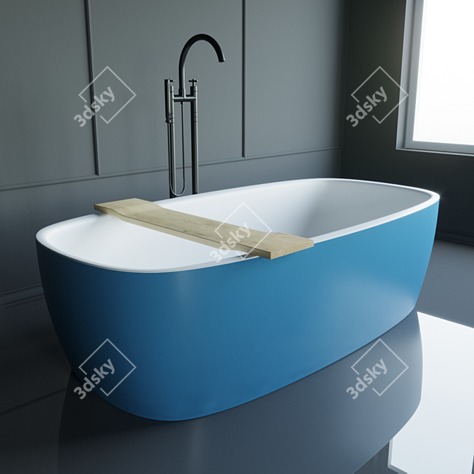 Coletta Stone Bathtub: Elegant Freestanding Design 3D model image 3