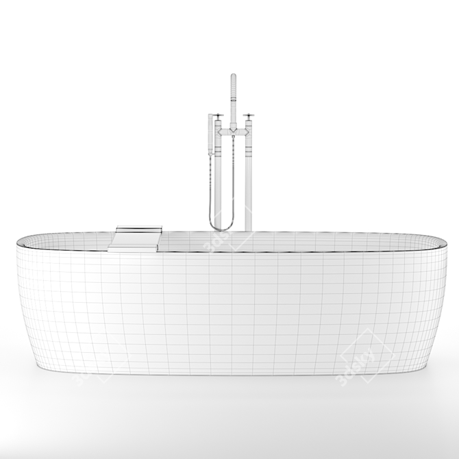 Coletta Stone Bathtub: Elegant Freestanding Design 3D model image 5