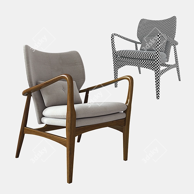 Aarhus Mid Century Armchair 3D model image 1