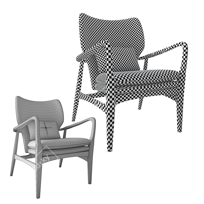 Aarhus Mid Century Armchair 3D model image 7