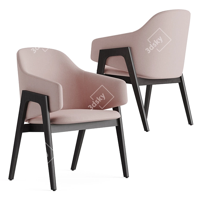 Elegant Linley Savile Dining Chair 3D model image 2