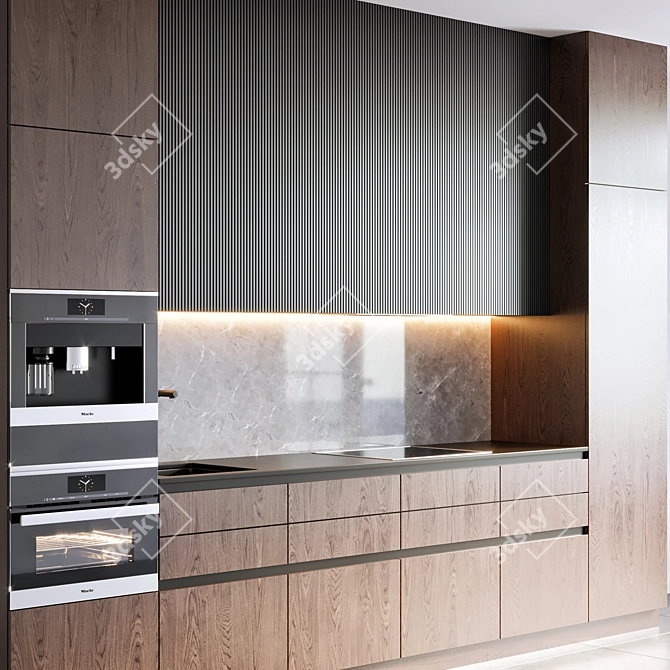 Miele Kitchen 19: Stylish, Spacious & Efficient 3D model image 2