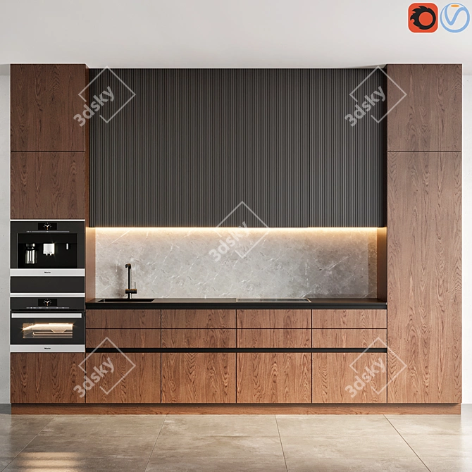 Miele Kitchen 19: Stylish, Spacious & Efficient 3D model image 5