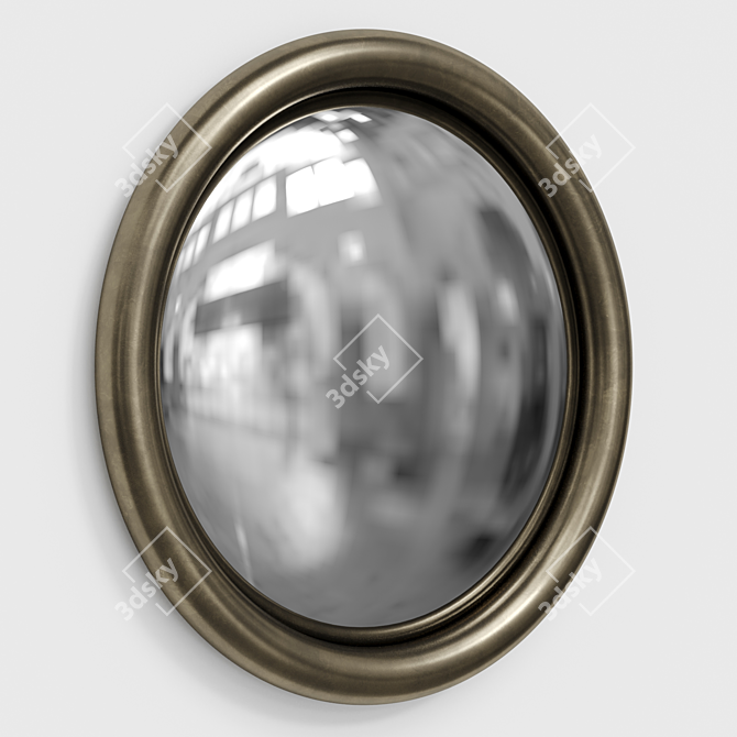 Sleek Bronze Fish Eye Mirror 3D model image 2