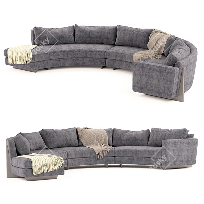 Stylish Circular Sofa: Thayer Coggin 3D model image 1