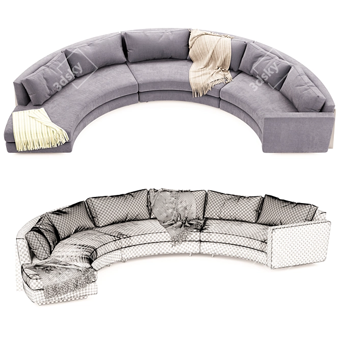 Stylish Circular Sofa: Thayer Coggin 3D model image 3