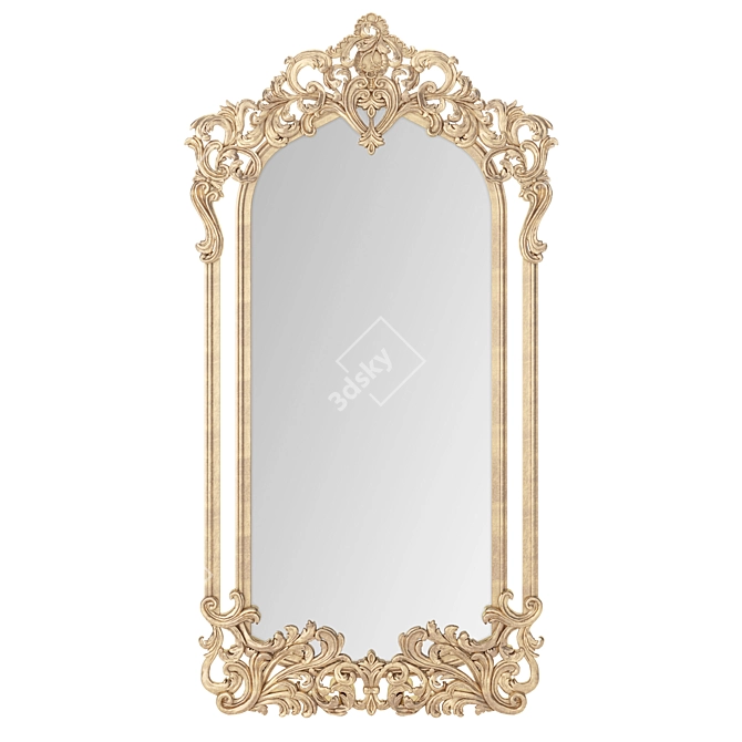 Flora Mirror: Handcrafted Elegance 3D model image 2