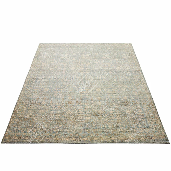 Opale Hand-Knotted Wool Rug | Luxurious Floor Accent 3D model image 2