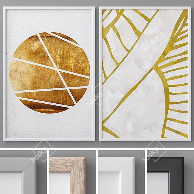 Abstract Modern Art Photo Frames 3D model image 1