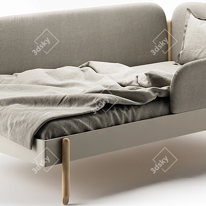 Modern Single Bed Frame 3D model image 4