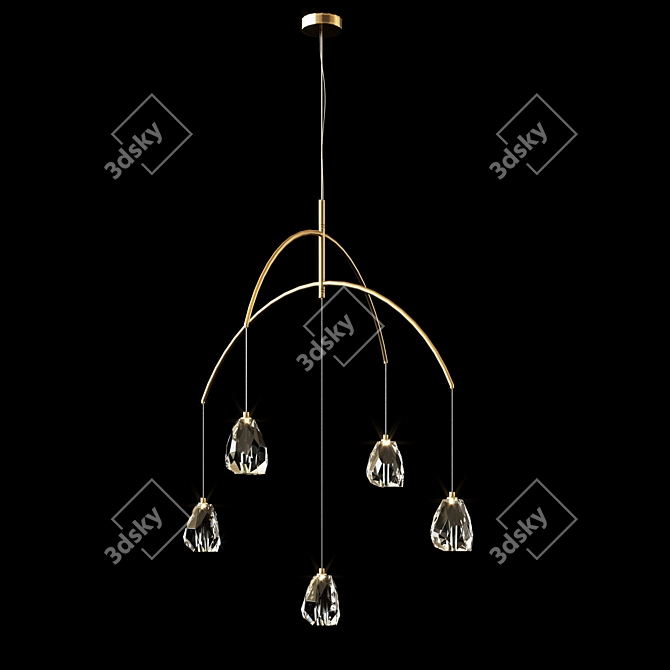 Glamour Arced Crystal Chandelier 3D model image 1