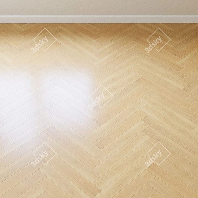 Upofloor Oak Parquet Board: French Oak, Linear Chevron 3D model image 3