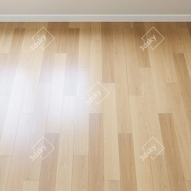 French Oak Chevron Parquet Board 3D model image 2