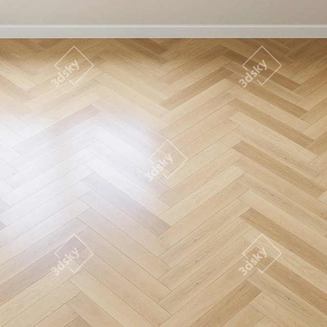 French Oak Chevron Parquet Board 3D model image 4