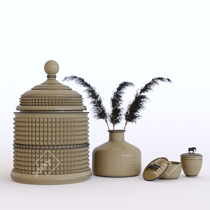 Autumn Pampas Decor Set 3D model image 2