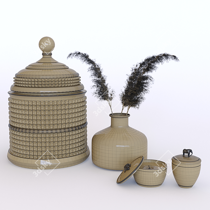 Autumn Pampas Decor Set 3D model image 4