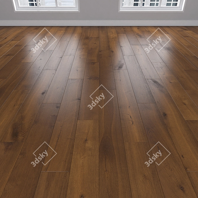 Oak Parquet: Herringbone, Linear & Chevron 3D model image 2