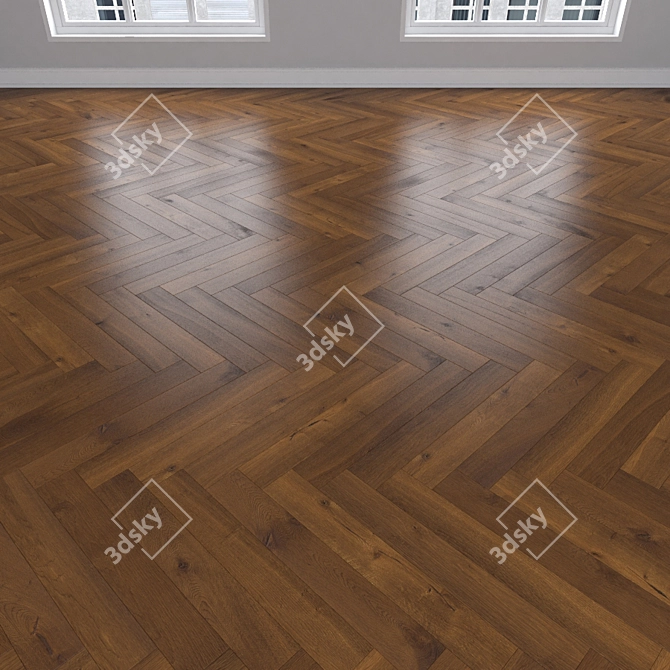 Oak Parquet: Herringbone, Linear & Chevron 3D model image 3