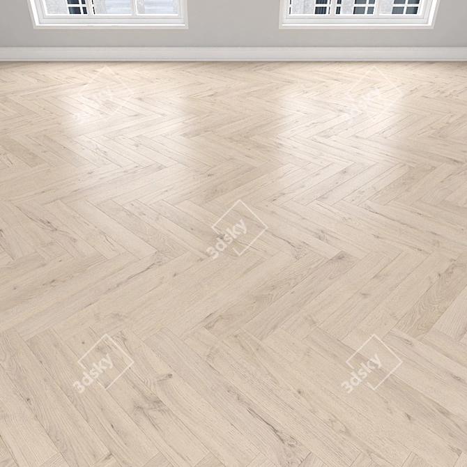 Oak Parquet: Herringbone, Linear & Chevron 3D model image 3