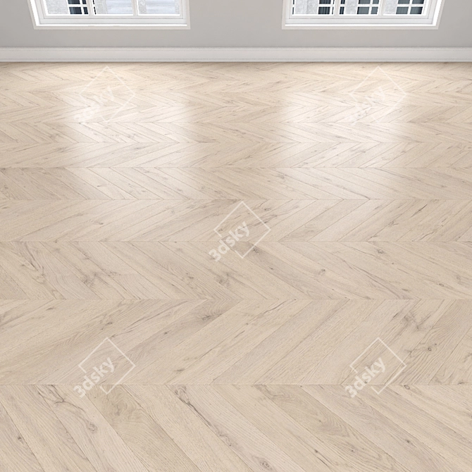 Oak Parquet: Herringbone, Linear & Chevron 3D model image 4