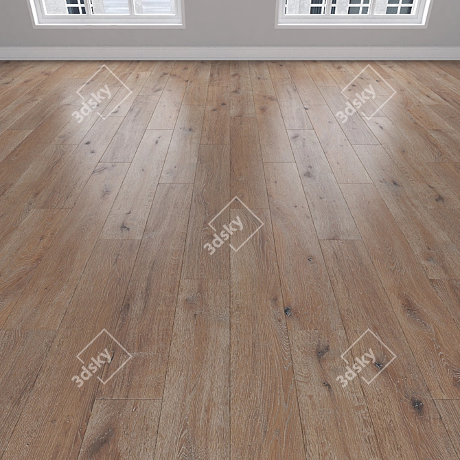 Oak Parquet: Herringbone, Linear & Chevron 3D model image 2