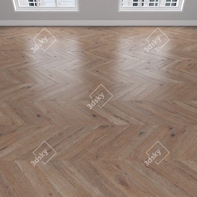 Oak Parquet: Herringbone, Linear & Chevron 3D model image 4