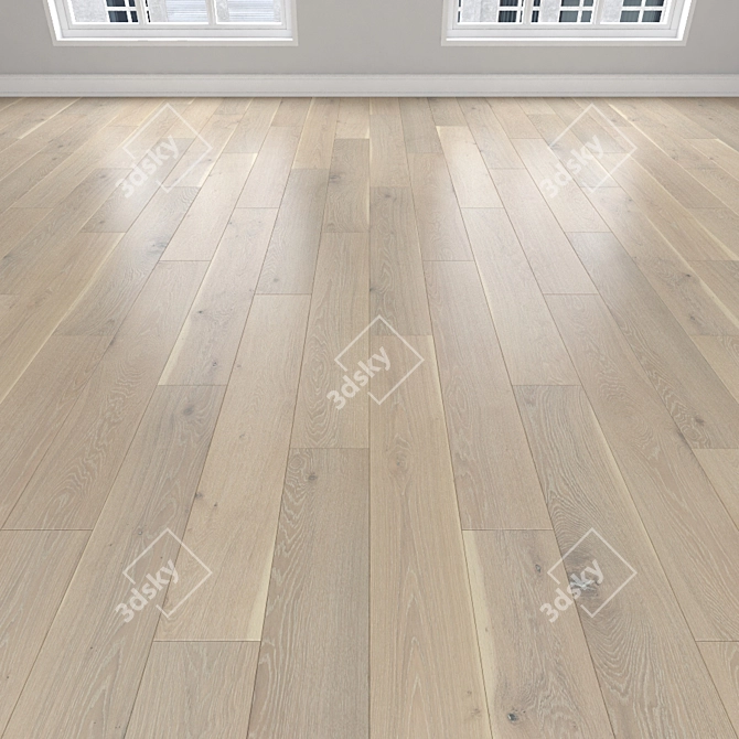 Parquet Oak: Herringbone, Linear, Chevron 3D model image 2