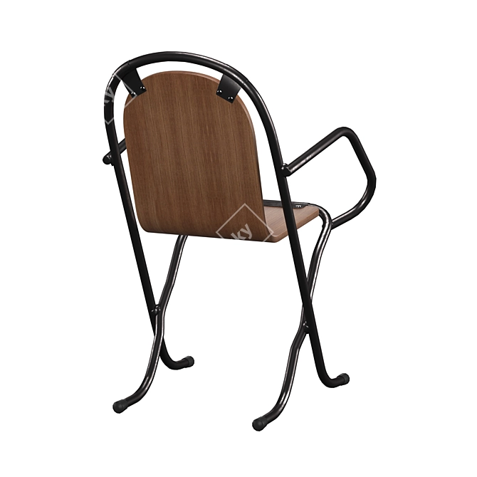 Vintage Sebel Ply Chair MS-846M-ST 3D model image 4