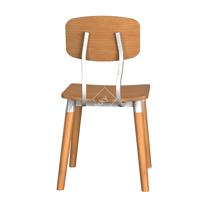Rustic Vintage Norfolk Chair 3D model image 4