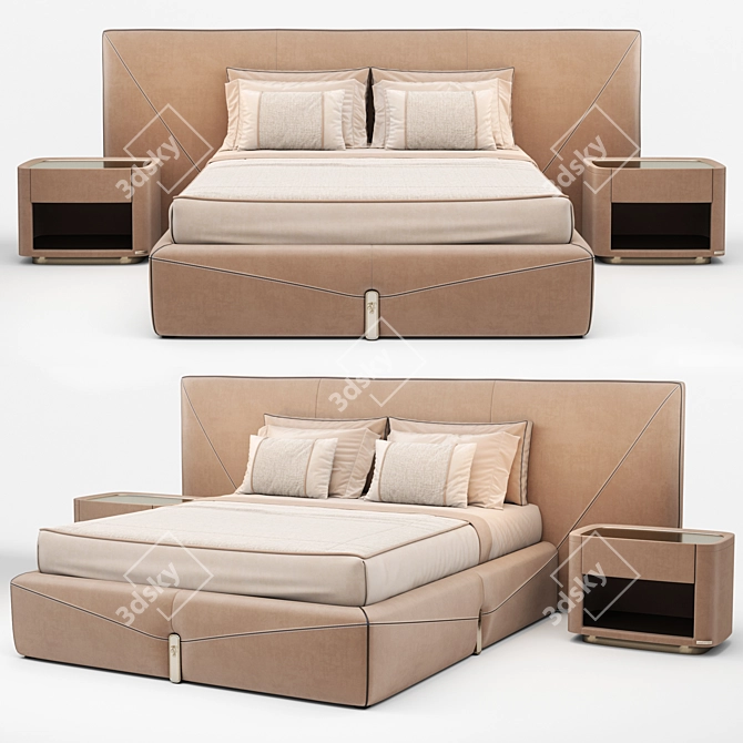 Luxury Visionnaire Double Bed Set 3D model image 2