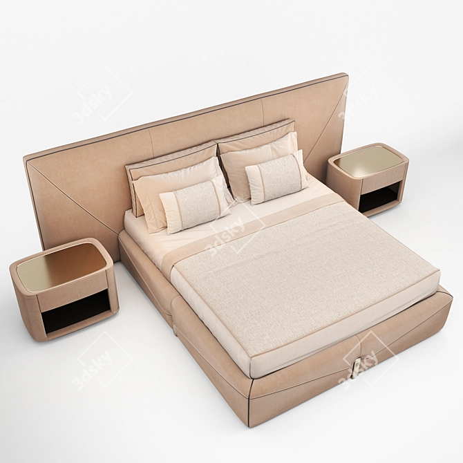 Luxury Visionnaire Double Bed Set 3D model image 4