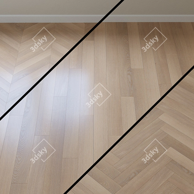 French Oak Parquet Board - Upofloor's Elegance 3D model image 1