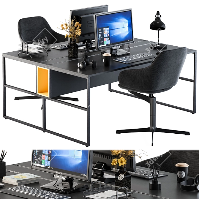 Modern Office Furniture Set 3D model image 2